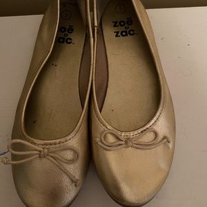 GIRLS GOLD BALLET FLATS